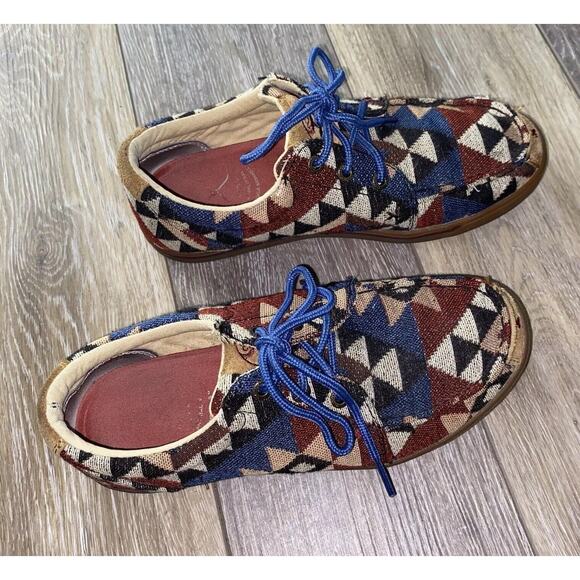 Twisted X Boots Womens US Size 6 Aztec Southwestern Red Blue Graphic Hooey Shoes - Picture 2 of 10